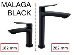Bateria umywalkowa matowa czarna, wysokoÅÄ 182 lub 282 mm - MALAGA  BLACK